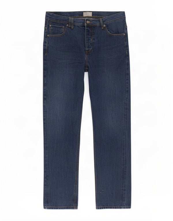Banco masculino reto jeans W38 L32 algodão azul
