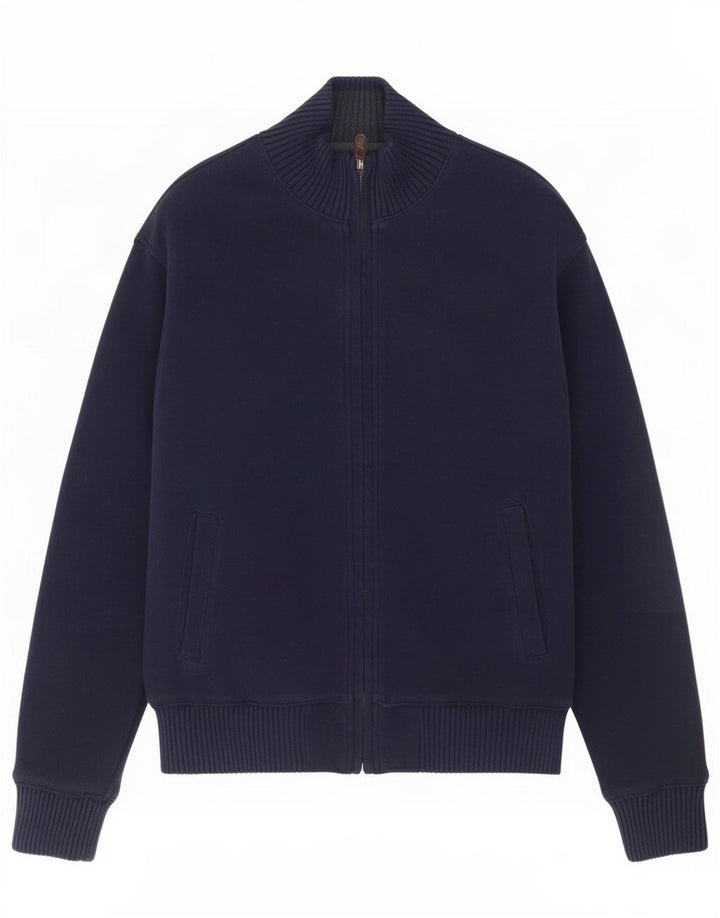 Suéter masculino Marks & Spencer Blue Harbor Cardigan médio algodão marinho
