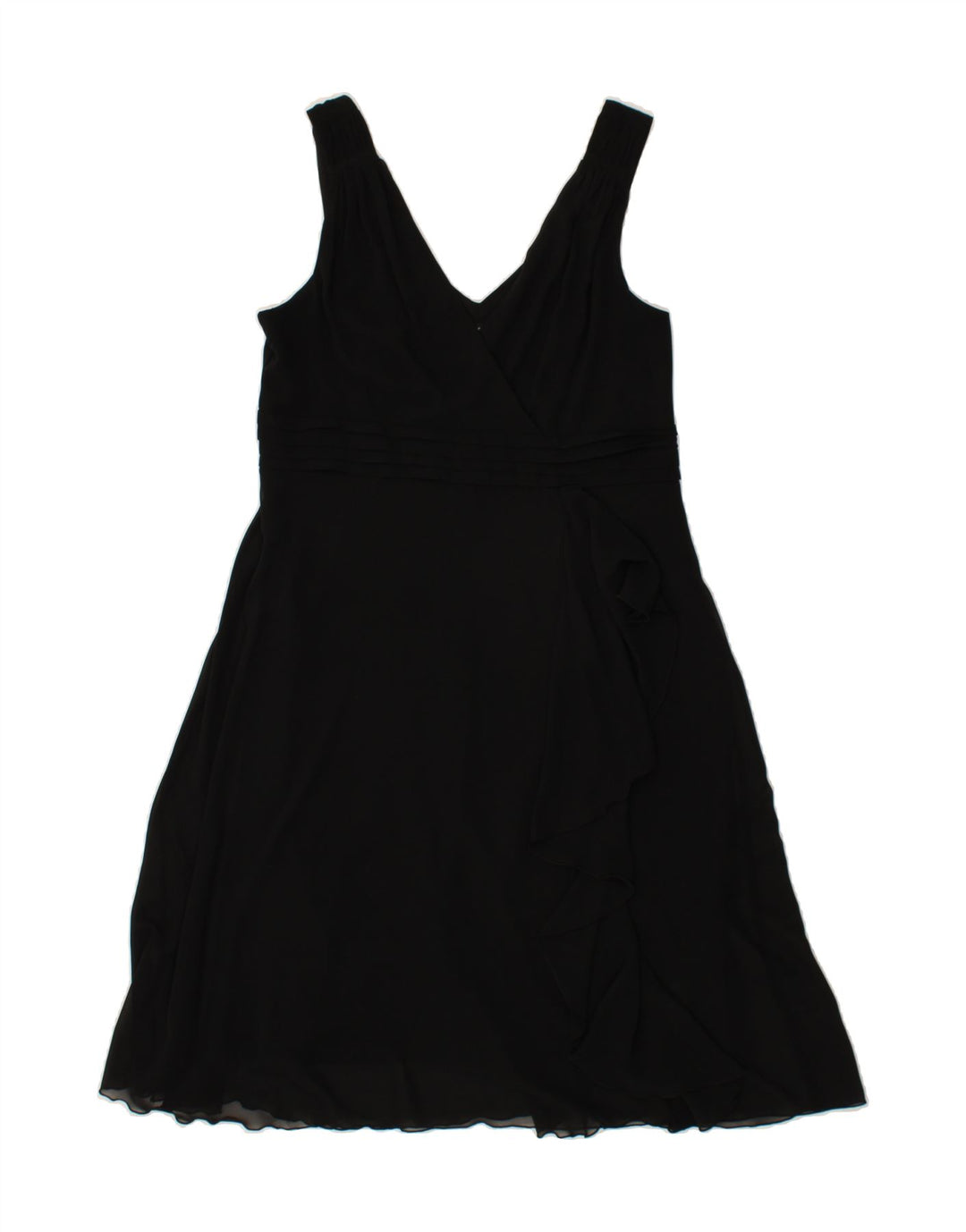 DEBENHAMS Womens Sleeveless A-Line Dress UK 16 Large Black Polyester Vintage Debenhams and Second-Hand Debenhams from Messina Hembry 