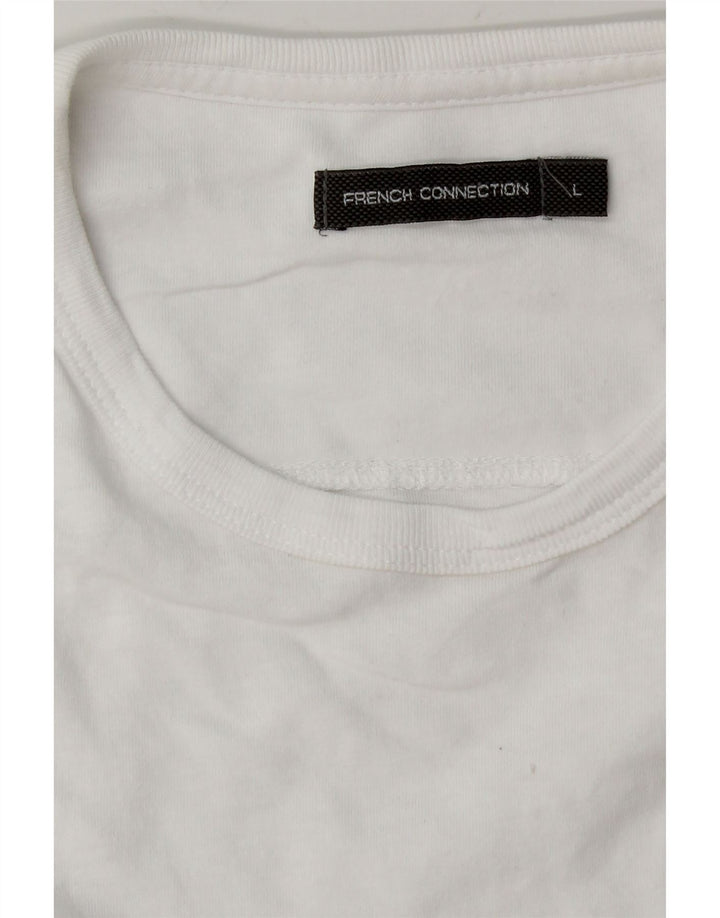 Camiseta masculina FRENCH CONNECTION grande branca