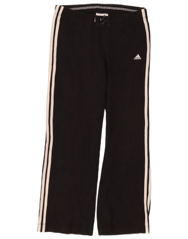 Calças de treino femininas Adidas UK 10 pequenas de algodão preto