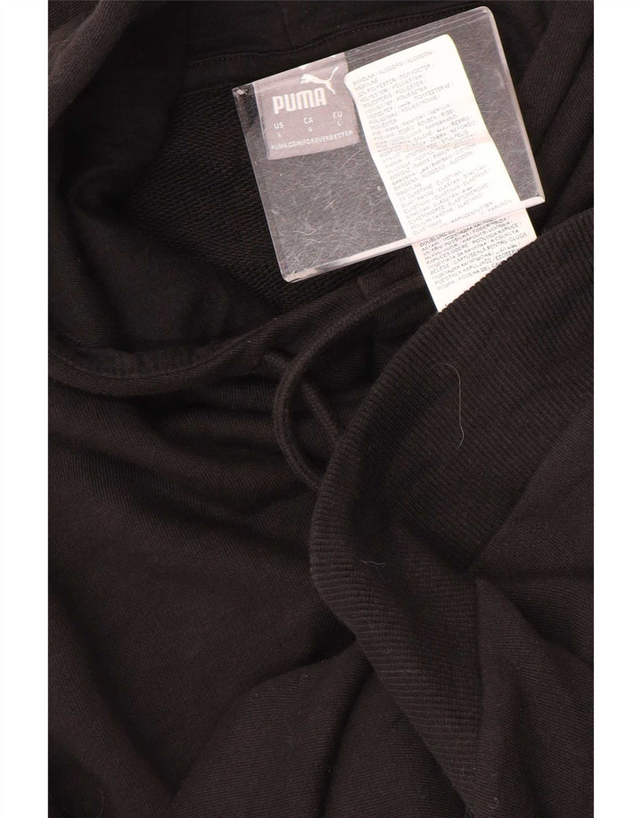 Suéter feminino com capuz gráfico Puma grande bloco colorido preto