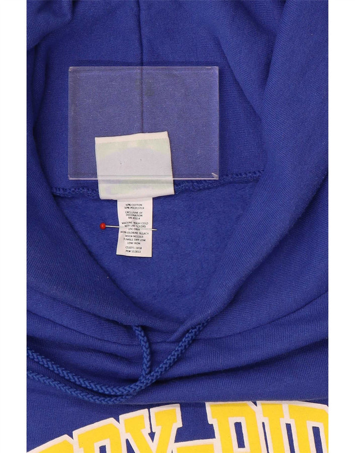 Jumper com capuz gráfico masculino Champion médio azul algodão
