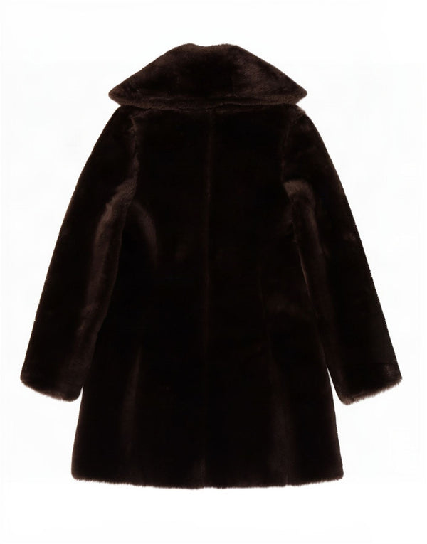 Sobretudo feminino vintage de pele sintética IT 48 XL preto