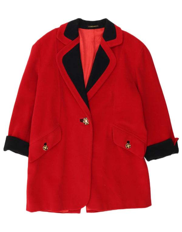 Sobretudo feminino VINTAGE IT 44 lã virgem vermelha média