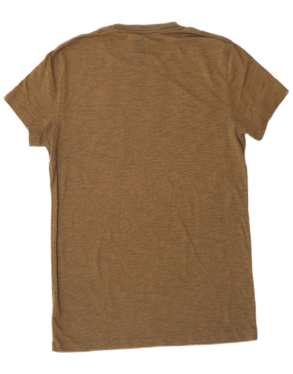 Jack Wills Mens Slim Fit Camiseta Top Pequeno Algodão Salpicado Cáqui