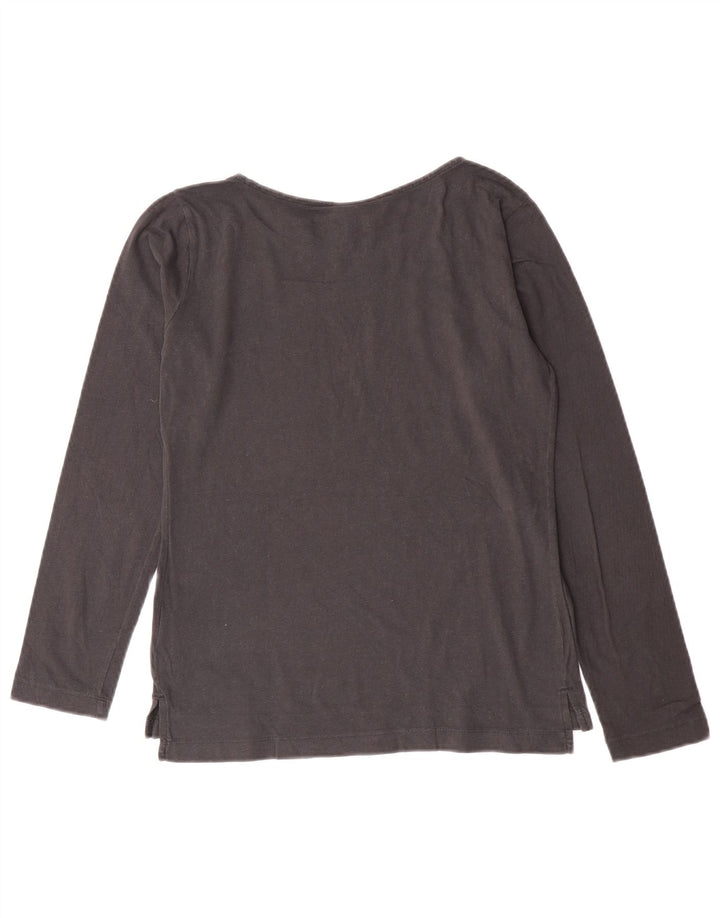 Champion Feminino Easy Fit Top Manga Longa Reino Unido 10 Pequeno Algodão Cinza