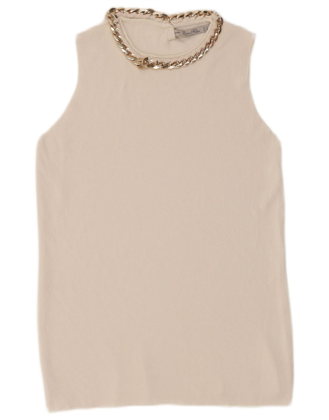 Zara Womens Vest Top UK 12 Médio Branco