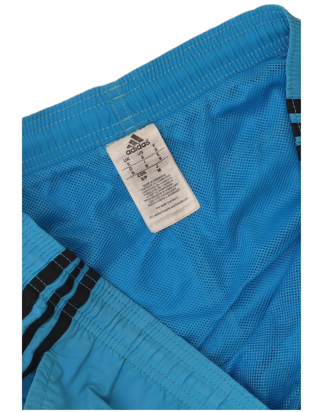 Shorts de natação masculino Adidas pequeno azul nylon