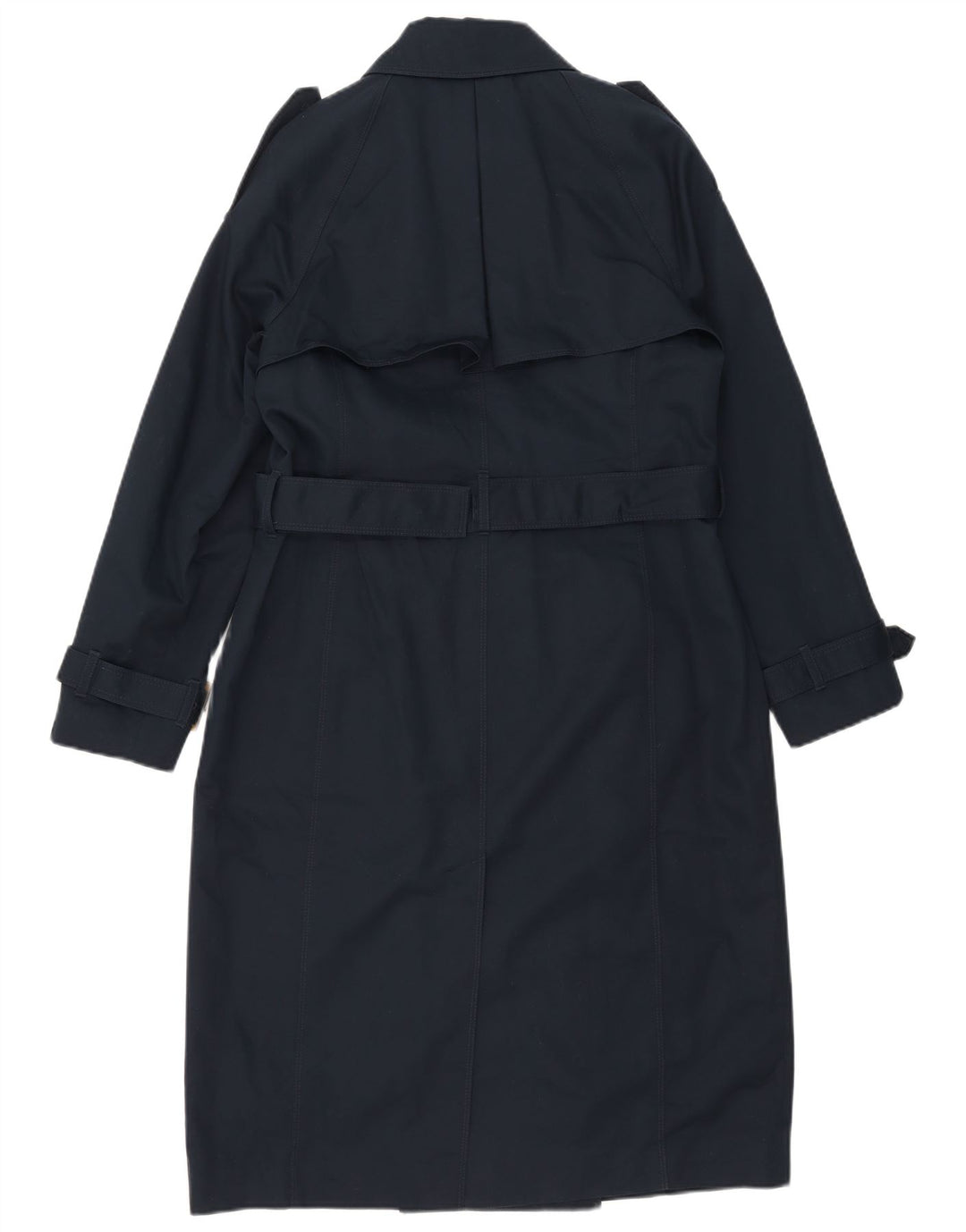 Casaco impermeável feminino Marks & Spencer Reino Unido 12 algodão azul marinho médio