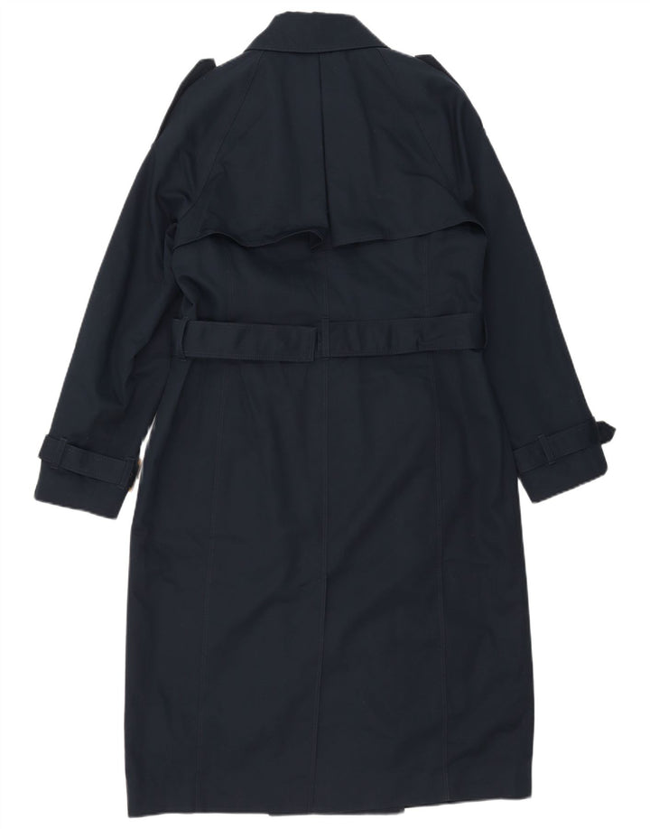 Casaco impermeável feminino Marks & Spencer Reino Unido 12 algodão azul marinho médio