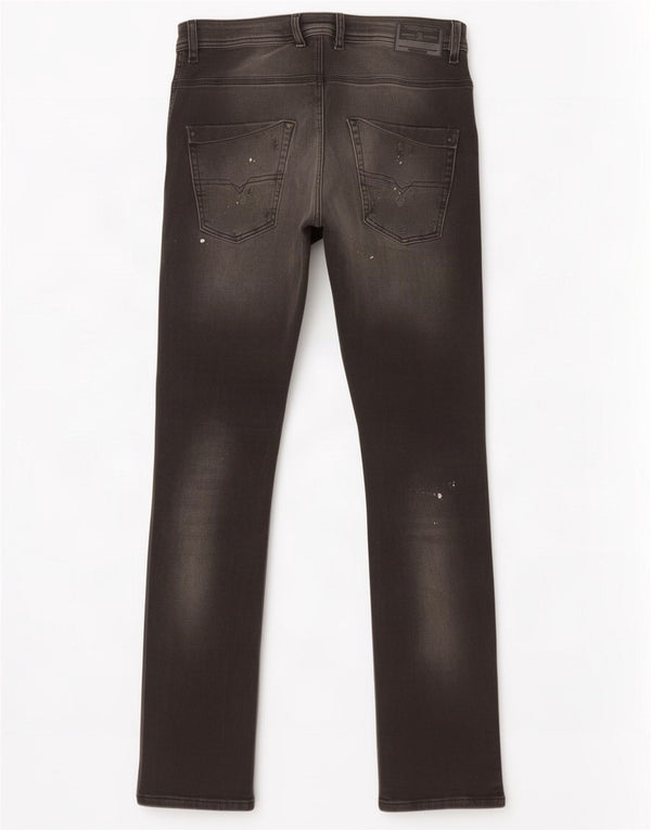 Diesel Boys Krooley Distressed Jeans Slim 15-16 Anos W30 L31 Algodão Preto