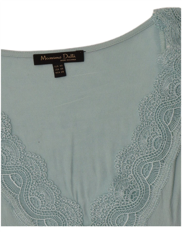 Blusa feminina sem mangas Massimo Dutti Top UK 6 XS Azul
