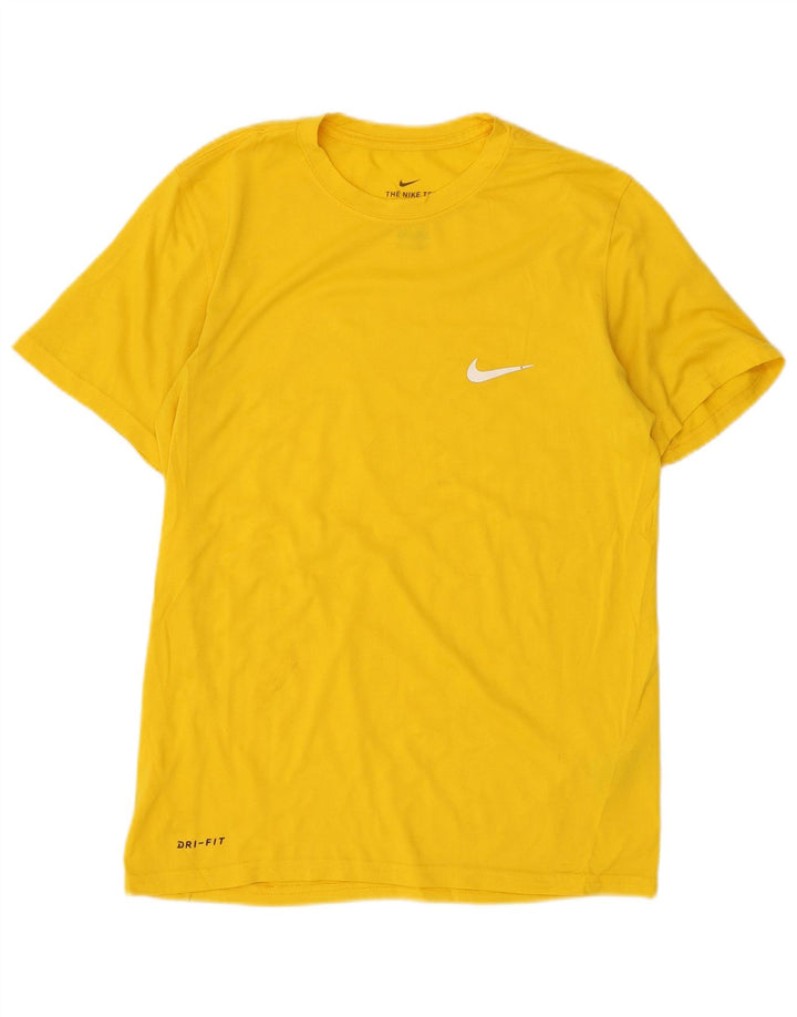 Camiseta masculina Nike Dri Fit Top pequeno poliéster amarelo