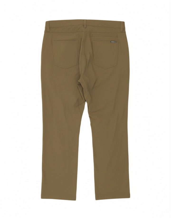 EDDIE BAUER Mens Slim Casual Trousers W40 L30 Khaki Nylon Vintage Eddie Bauer and Second-Hand Eddie Bauer from Messina Hembry 