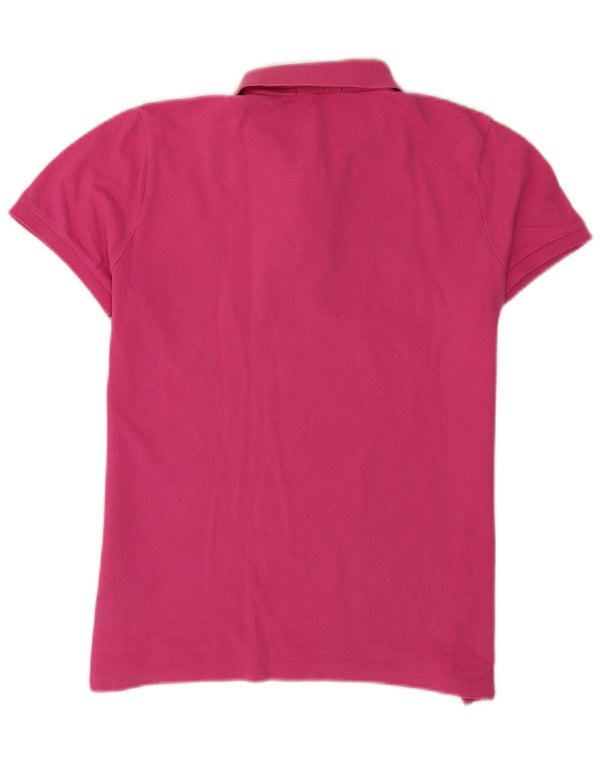 Polo skinny feminino Ralph Lauren Reino Unido 16 grande algodão rosa