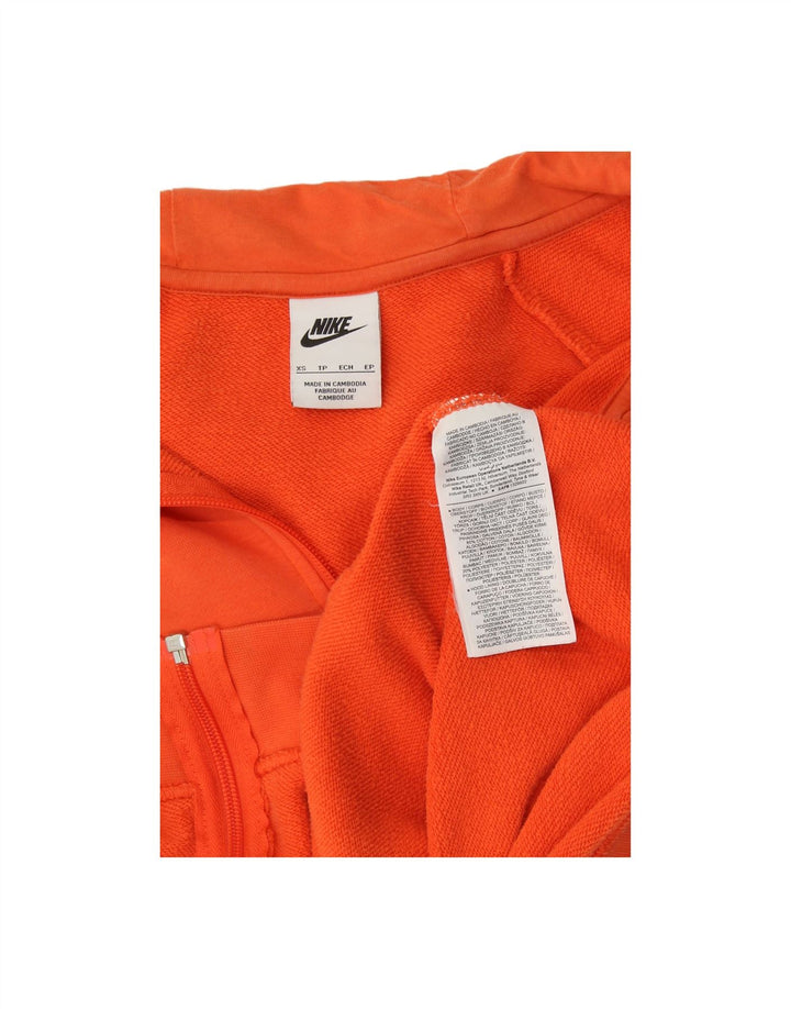 Suéter feminino Nike com capuz e zíper UK 6 XS laranja algodão