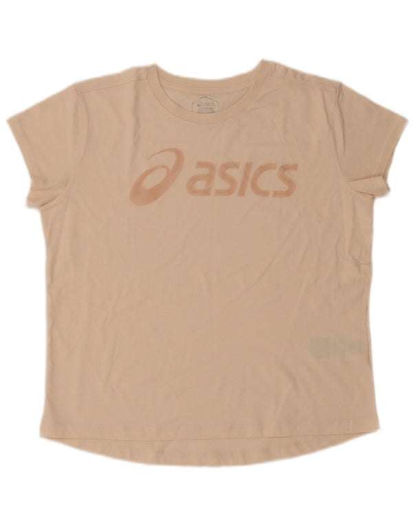 Camiseta feminina Asics Graphic UK 16 grande algodão bege