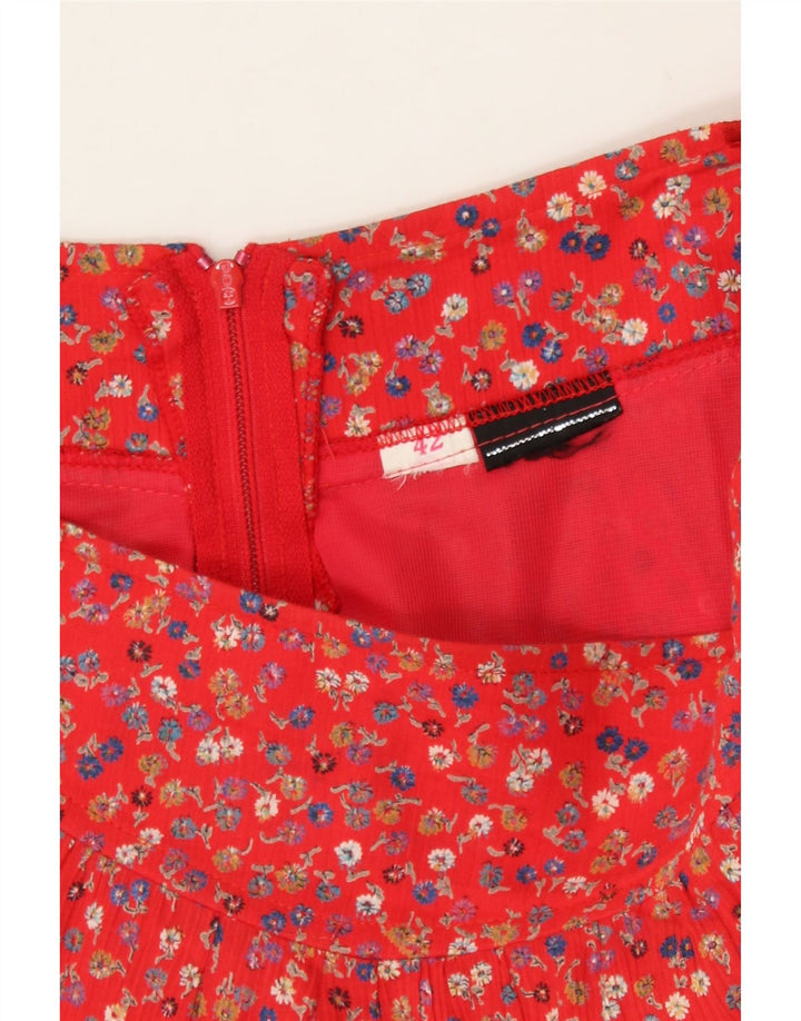 Saia evasê feminina VINTAGE IT 42 médio W30 vermelho floral