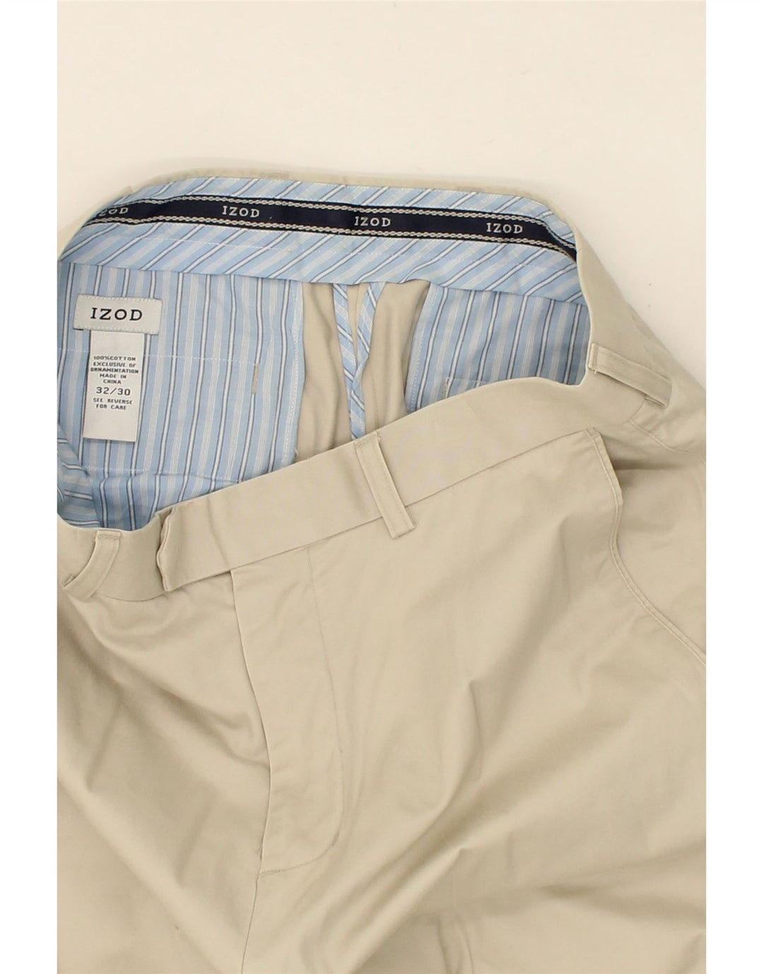 IZOD Mens Straight Casual Trousers W32 L27  Beige Cotton Vintage Izod and Second-Hand Izod from Messina Hembry 