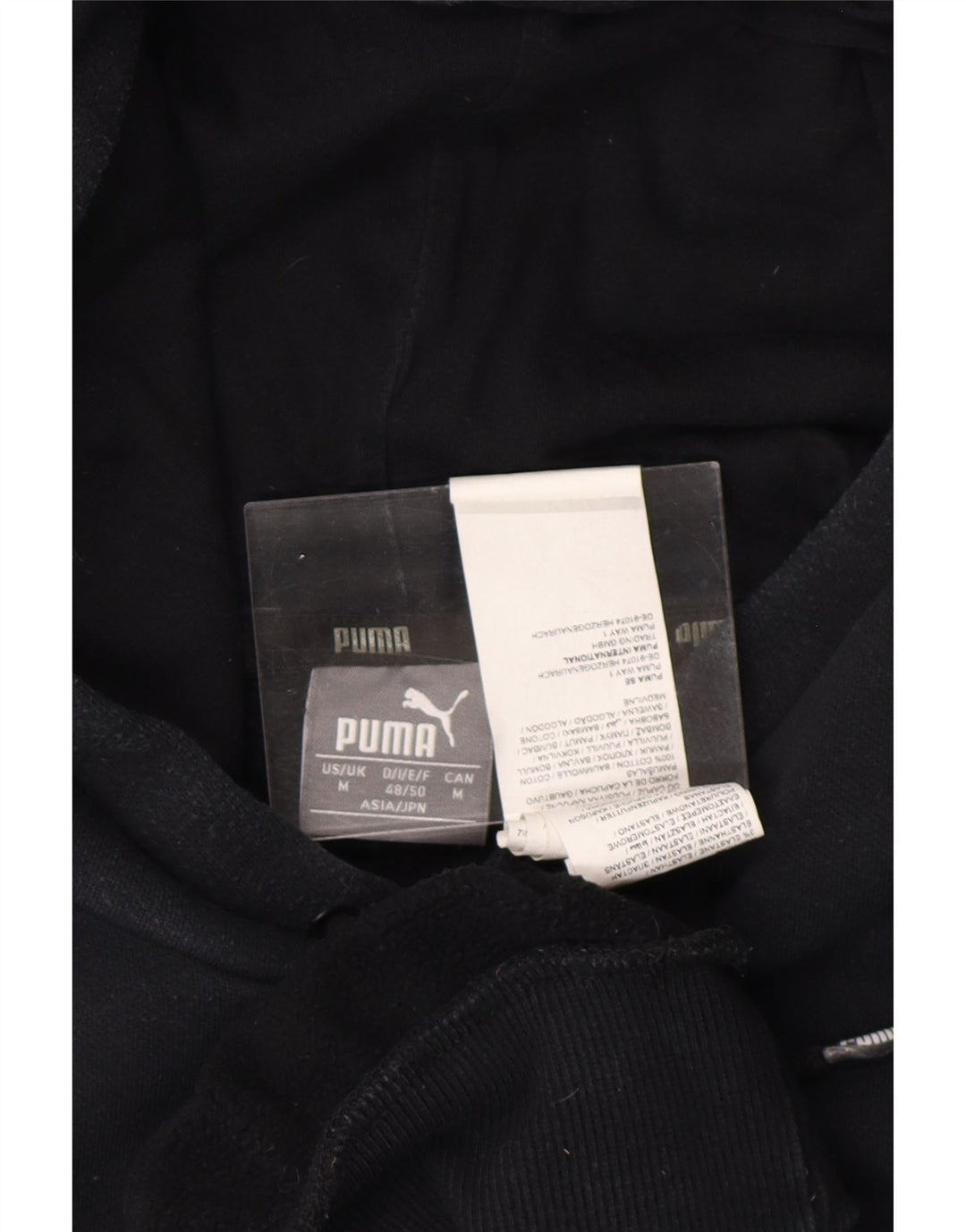 PUMA Mens Hoodie Jumper Médio Algodão Preto