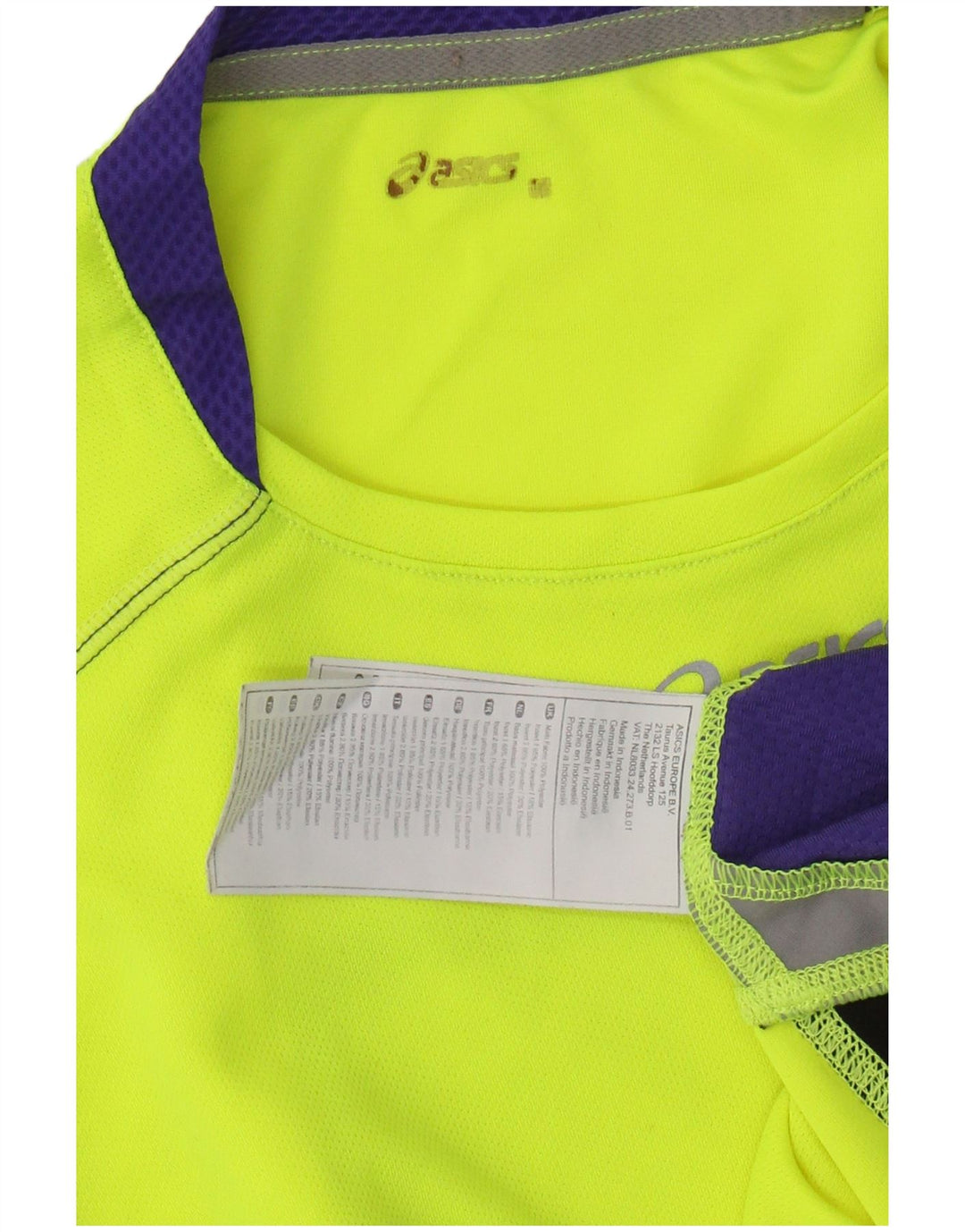 ASICS Colete Masculino Top Pequeno Amarelo Colourblock Poliéster