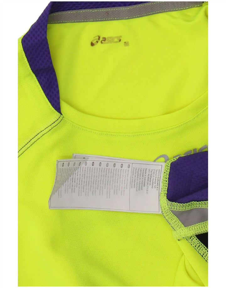 ASICS Colete Masculino Top Pequeno Amarelo Colourblock Poliéster