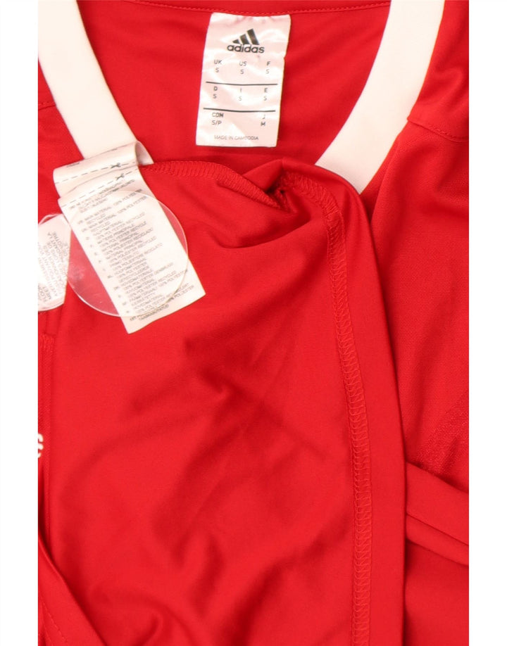 ADIDAS Mens Climalite Top Manga Longa Pequeno Poliéster Vermelho