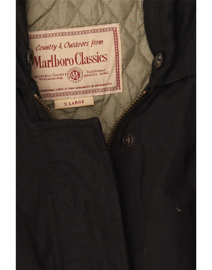 Casaco acolchoado com capuz feminino Marlboro Classics UK 18 XL preto