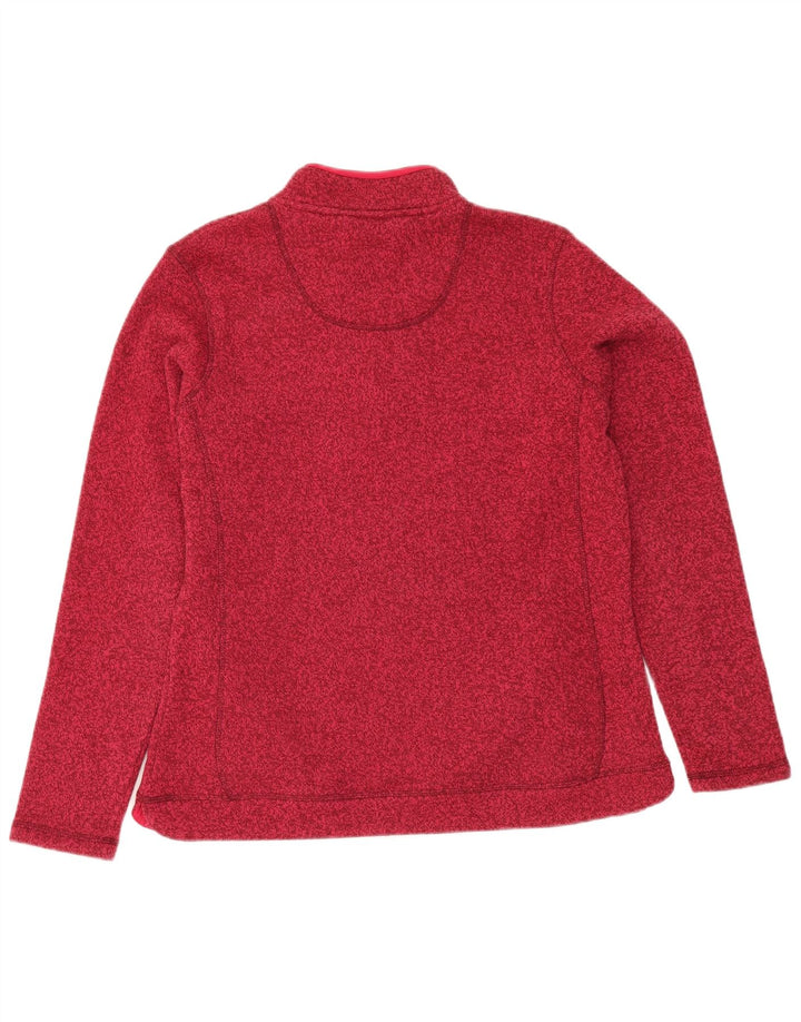 Moletom feminino Weird Fish com zíper e gola alta Reino Unido 16 grande vermelho manchado