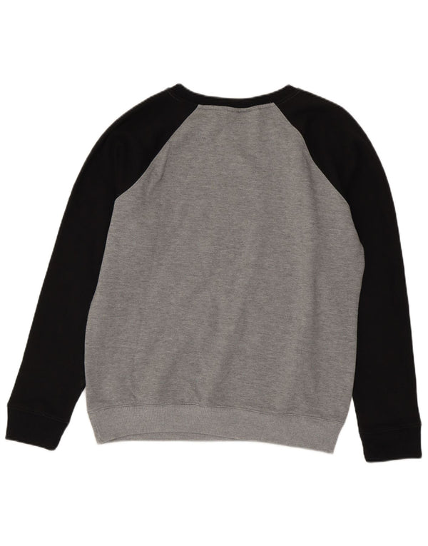 Fila moletom gráfico feminino jumper UK 16 grande cinza colorblock algodão