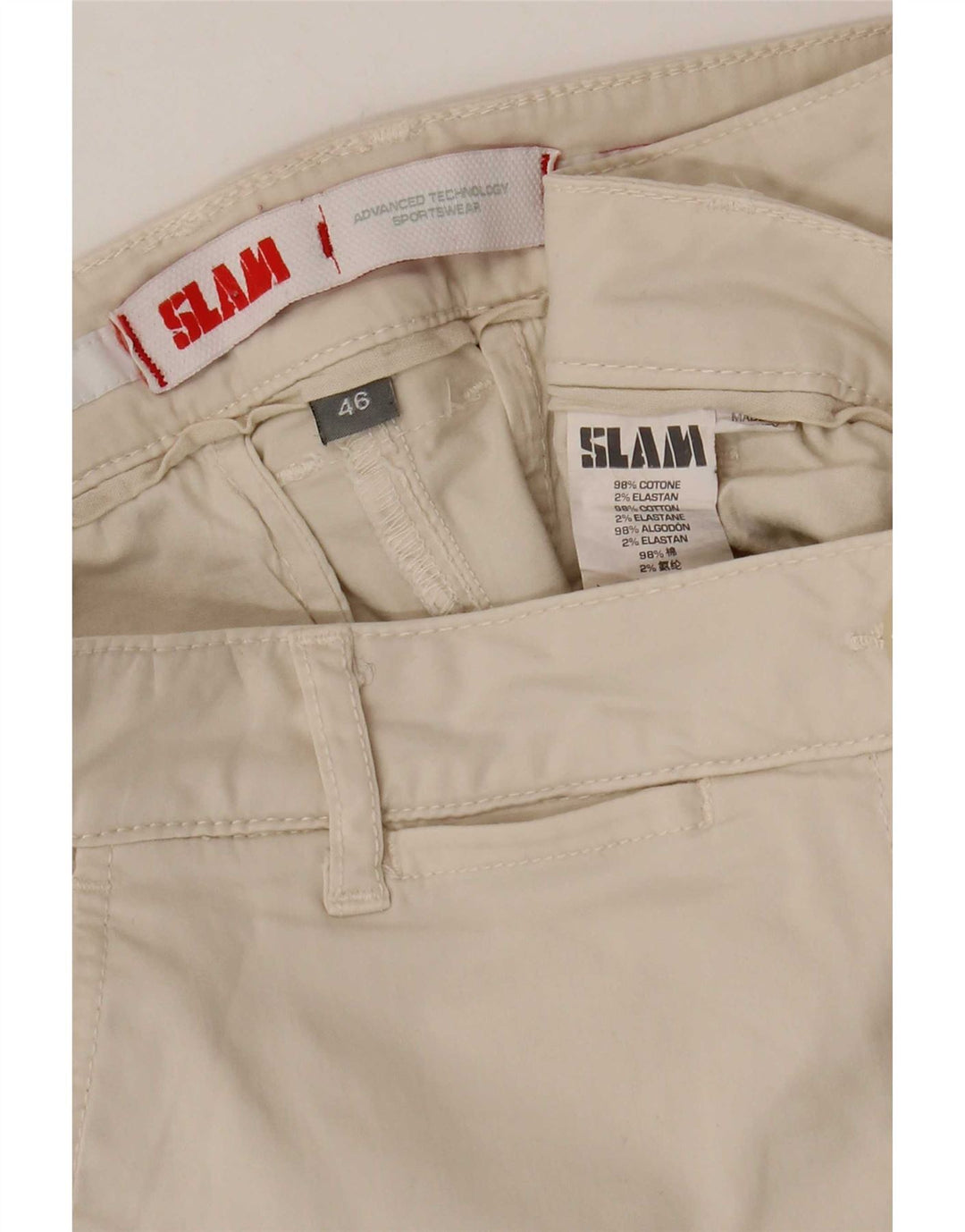 Slam Womens Chino Shorts IT 46 Grande W32 Algodão Bege