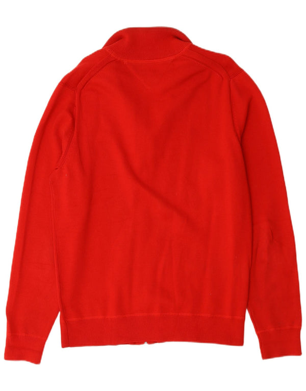 Suéter cardigã masculino Tommy Hilfiger algodão vermelho médio