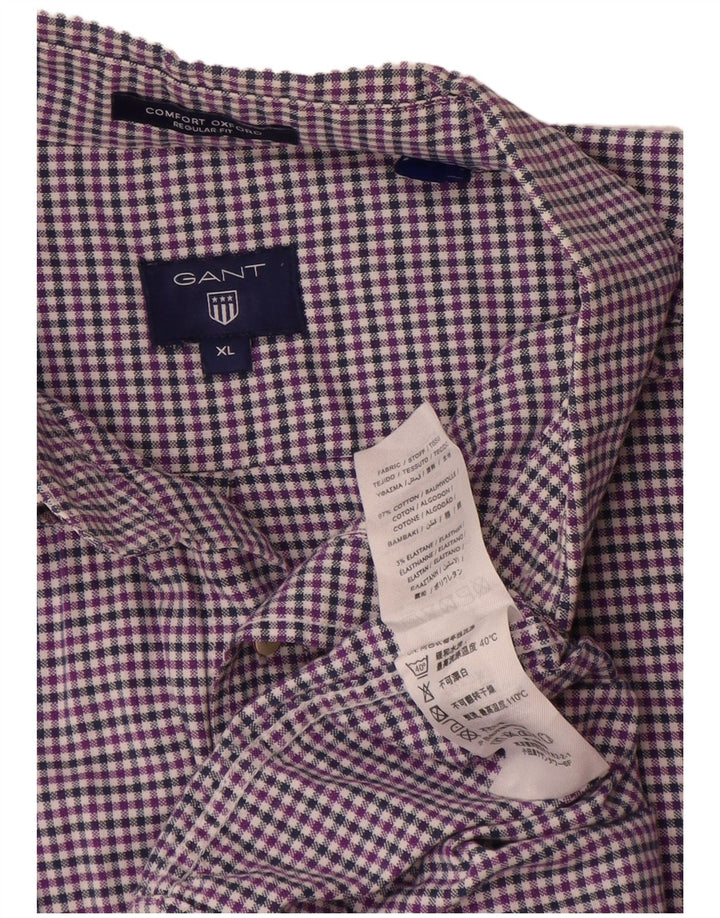 Camisa masculina Gant Regular Fit XL algodão guingão roxo
