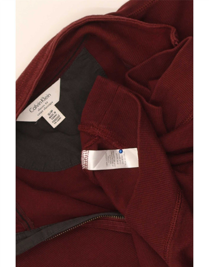 Moletom masculino Calvin Klein com zíper e gola em algodão marrom pequeno
