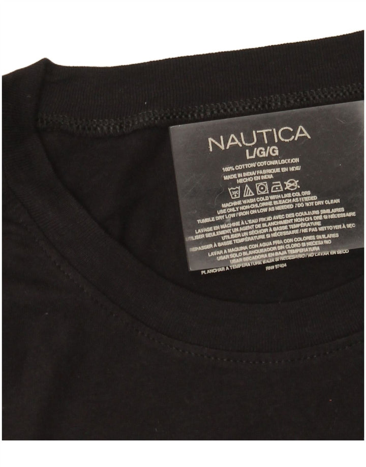 Camiseta masculina Nautica grande algodão preto