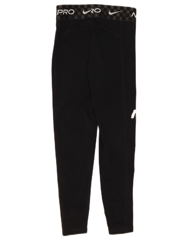 Leggings Nike Dri Fit Graphic Crop Femininas UK 8 Pequenas Pretas
