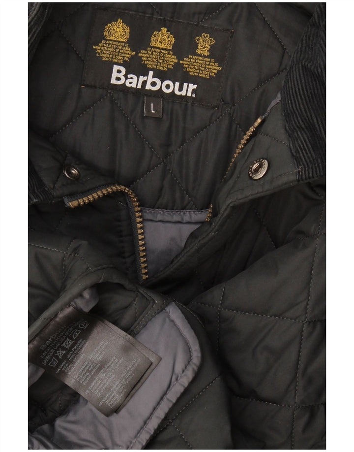 Jaqueta acolchoada masculina Barbour UK 40 grande poliéster preto