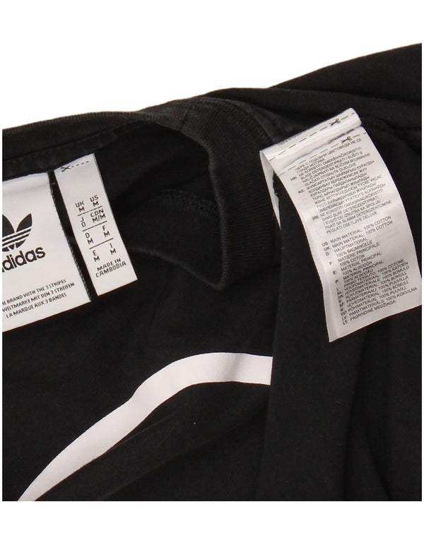 Adidas Mens Graphic T-Shirt Top Médio Algodão Preto