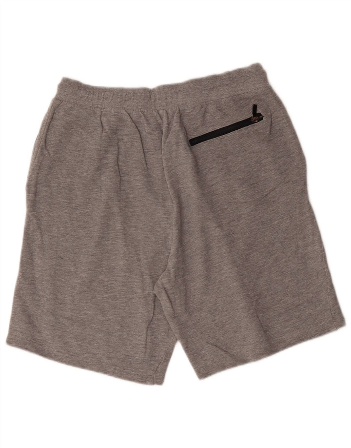 Zara Shorts esportivos masculinos grandes de algodão manchado cinza