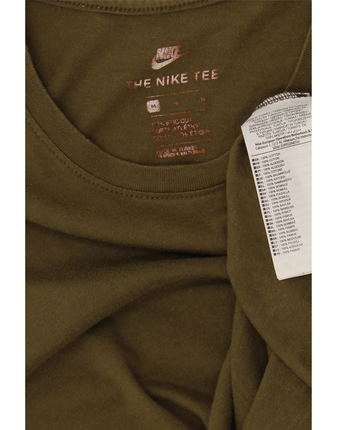 Camiseta masculina Nike Athletic Cut Top médio cáqui algodão