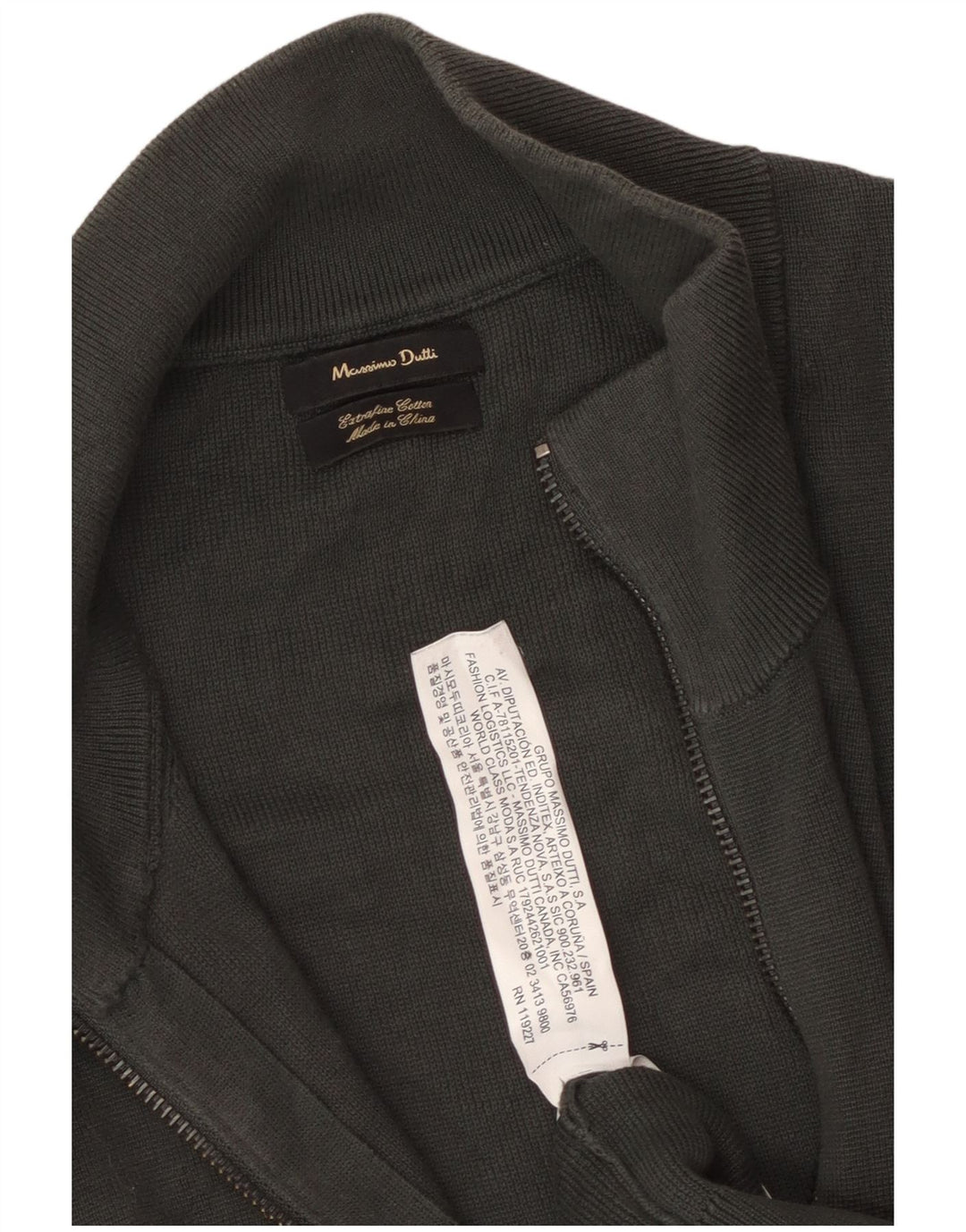 Suéter cardigã masculino MASSIMO DUTTI 2XL algodão cinza