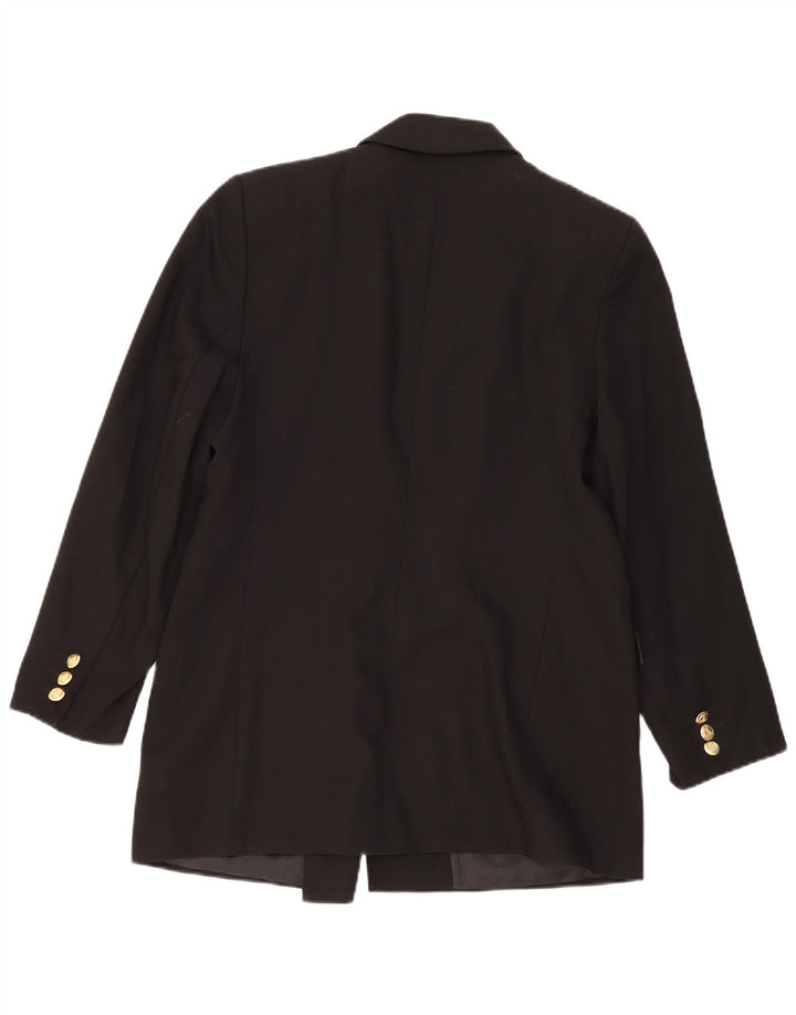 Marks & Spencer Jaqueta Blazer Feminina de Dupla Abotoação Tamanho 14 Preta Lã Nova