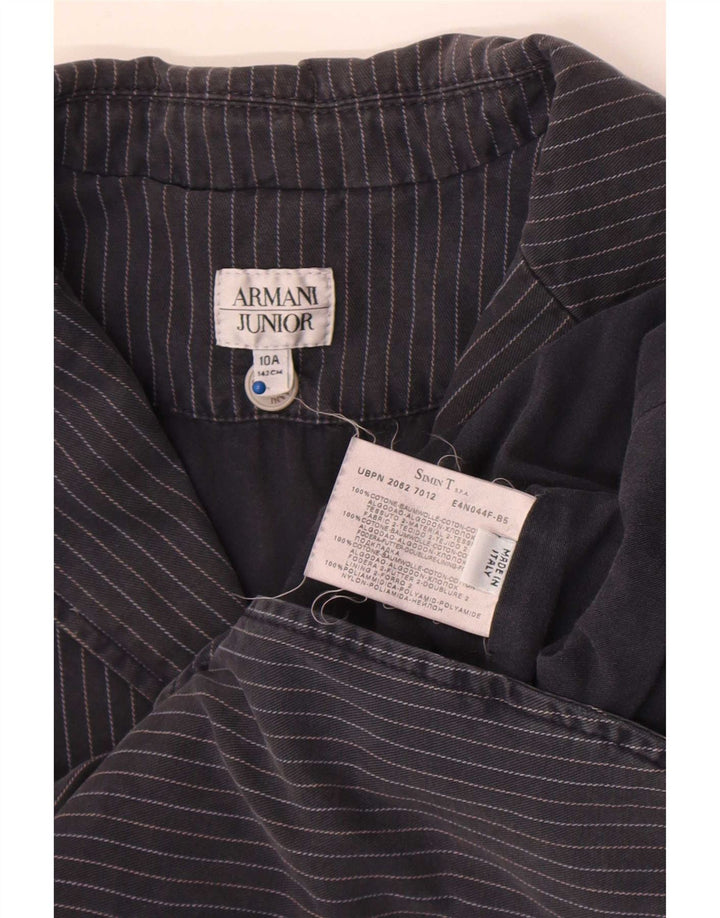 Jaqueta blazer de 3 botões Armani Junior Boys 9-10 anos azul marinho listrado