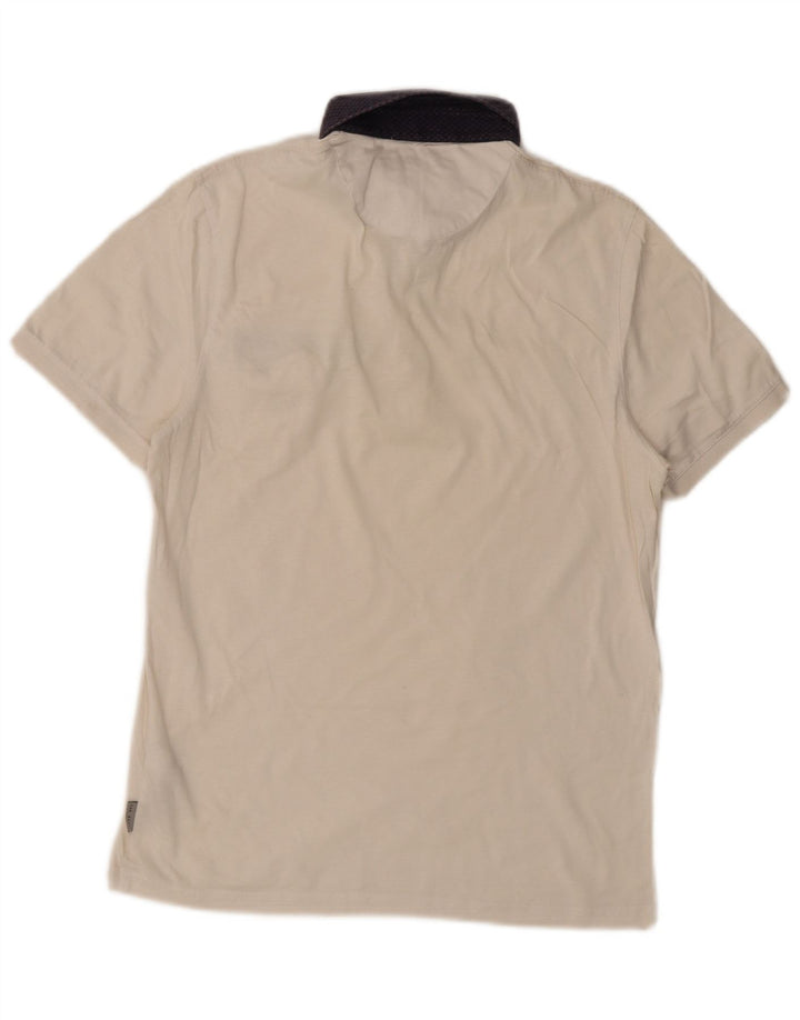 Camisa polo masculina Ted Baker tamanho 3 médio algodão branco
