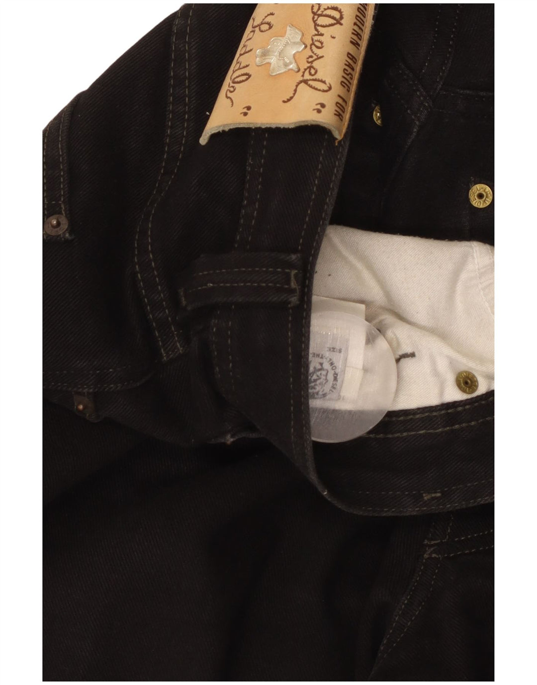 DIESEL Calça jeans reta masculina W36 L28 algodão preto