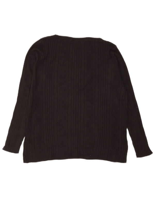 Blusa feminina Marks & Spencer UK 18 XL preta viscose