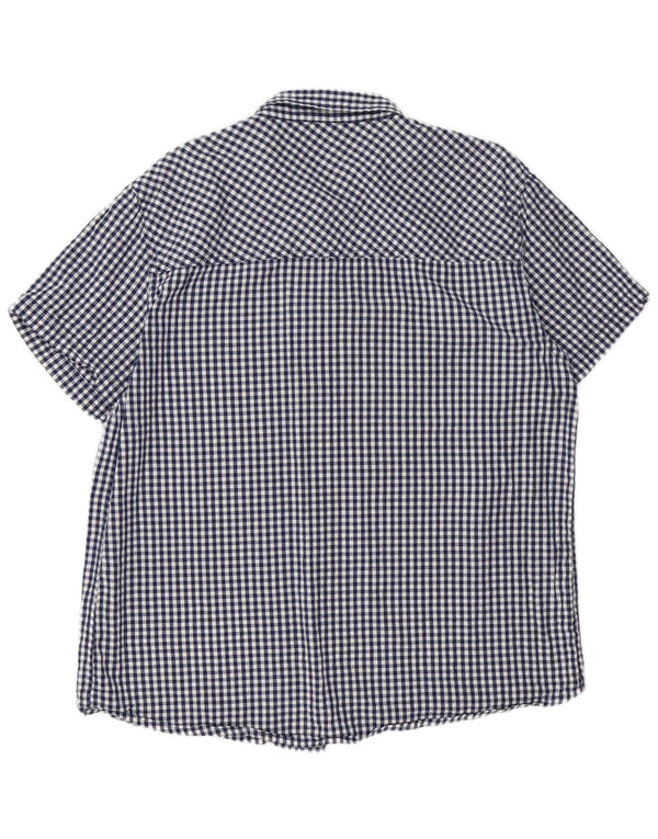 Camisa masculina de manga curta Mountain Warehouse 2XL algodão guingão azul marinho