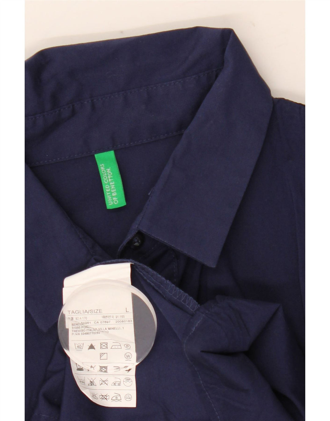 Pulôver feminino Benetton Reino Unido 16 grande algodão azul marinho