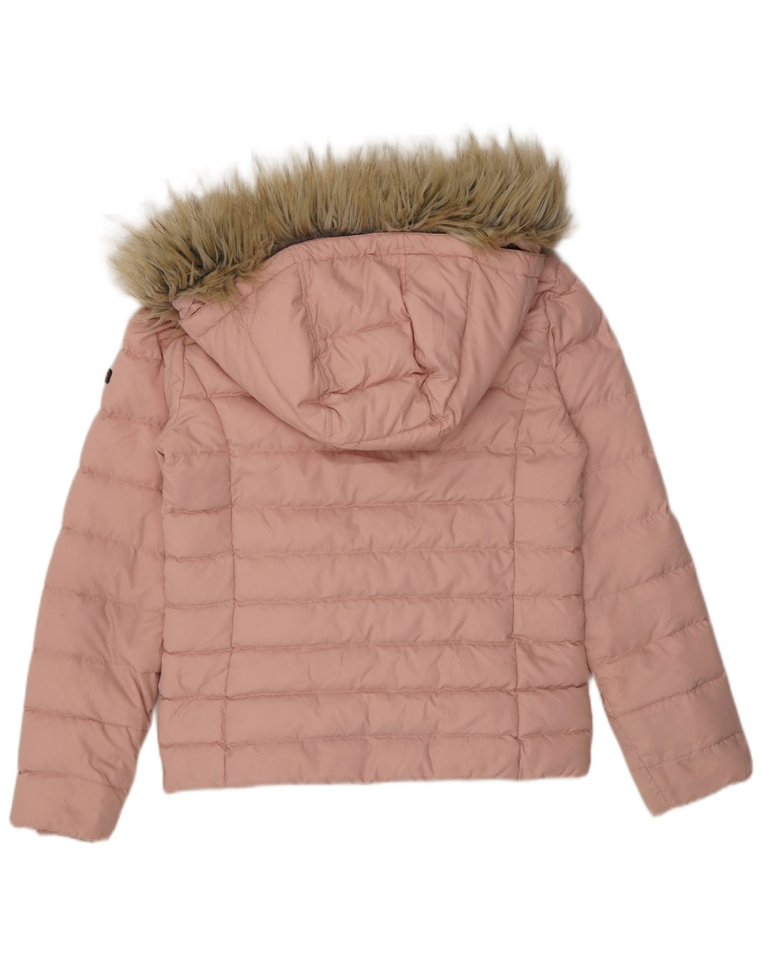 Jaqueta acolchoada com capuz feminina Tommy Hilfiger UK 10 poliéster rosa pequeno
